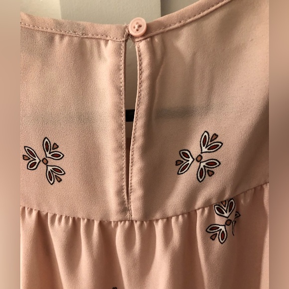 Loft pink floral print professional blouse, size xs - Picture 5 of 6